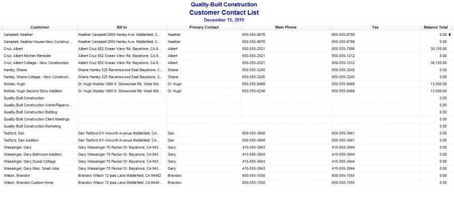 Job List in QuickBooks Desktop - Report Customization - First Class Tax ...